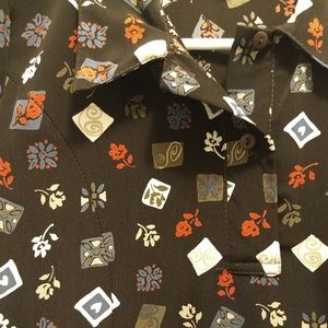 cute vintage print shirt dress